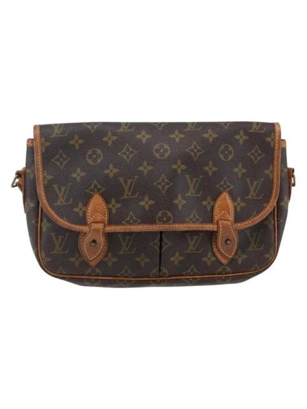 Authentic LOUIS VUITTON Monogram Gibeciere MM Shoulder Bag M42247 LV
